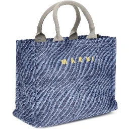Blue Fabric Shoulder Bag