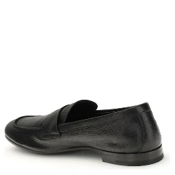 Black Calf Leather Bos Taurus Slip-On Loafers