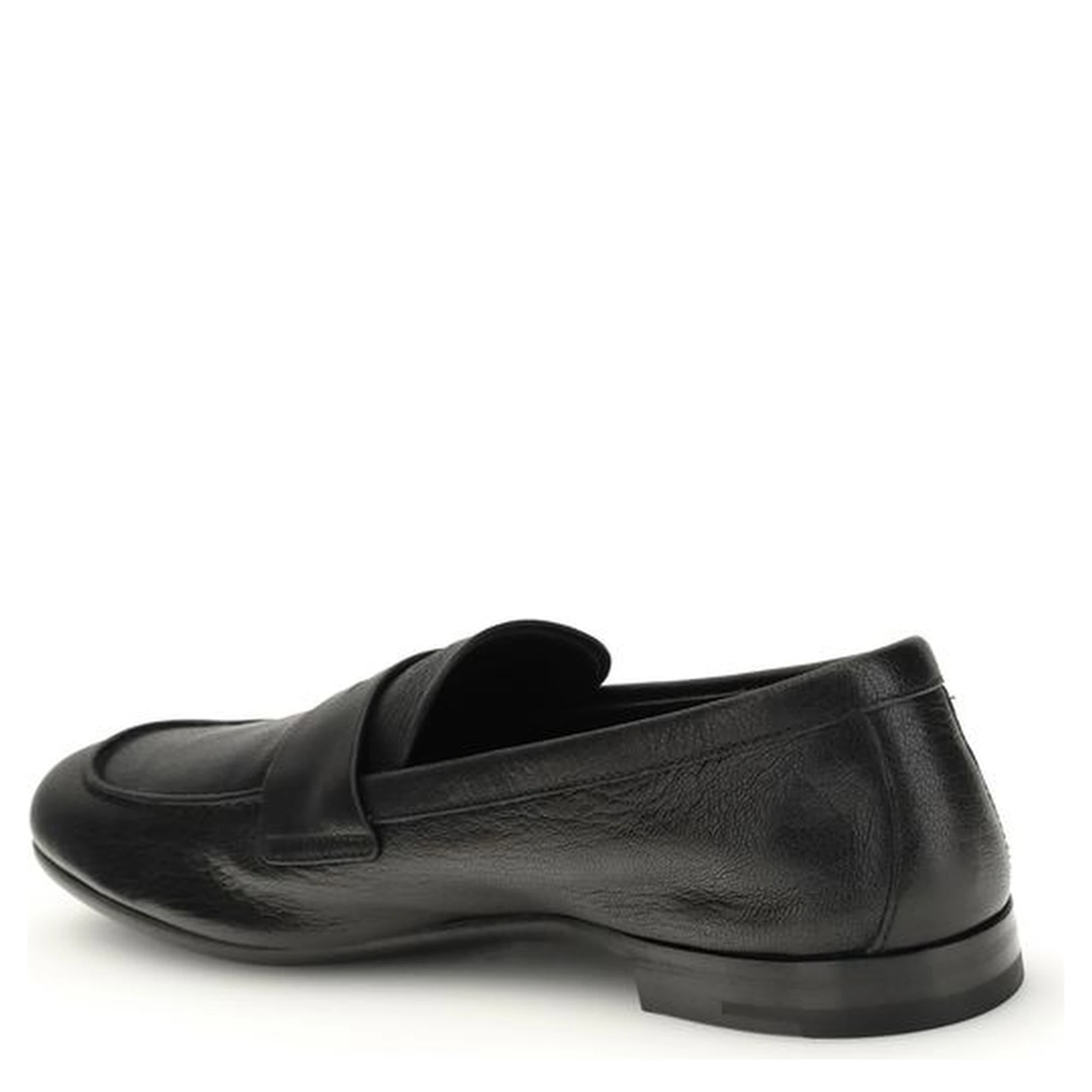 Black Calf Leather Bos Taurus Slip-On Loafers