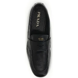 Black Calf Leather Bos Taurus Slip-On Loafers