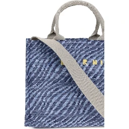 Blue Fabric Shoulder Bag