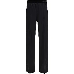 Black Silk Casual Pants