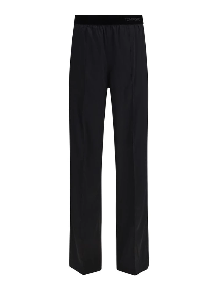 Black Silk Casual Pants