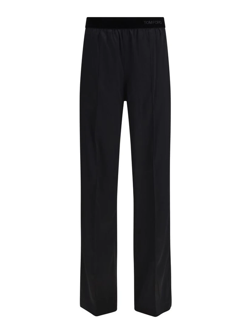 Black Silk Casual Pants