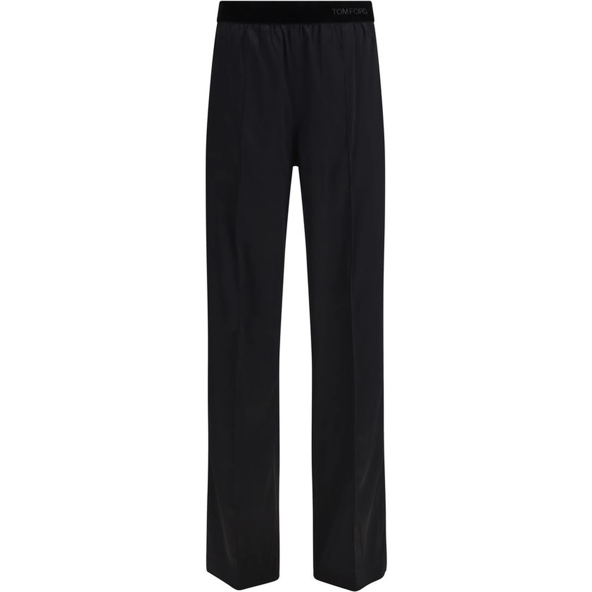 Black Silk Casual Pants