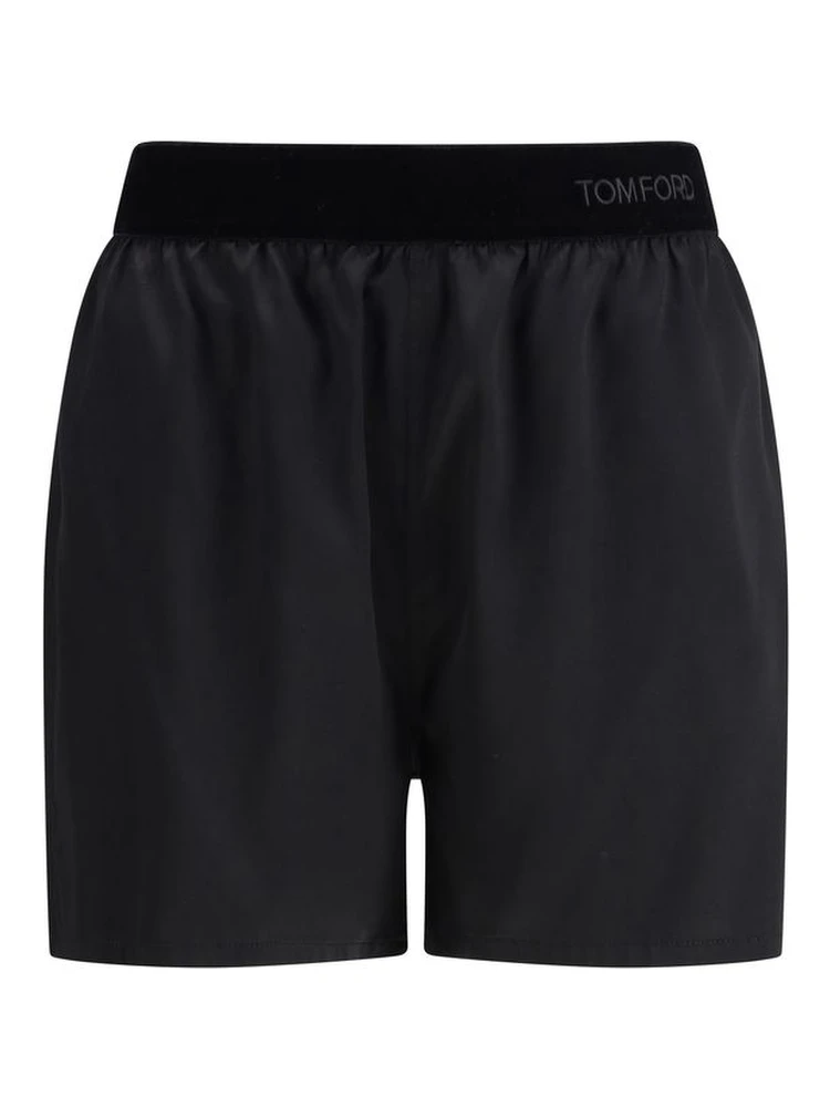 Black Silk Bermuda Shorts