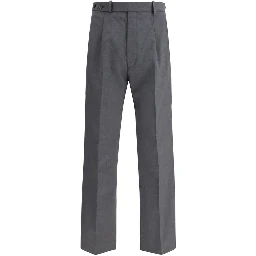 Gray Fleece Wool Dress Pants
