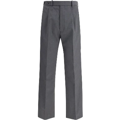 Gray Fleece Wool Dress Pants