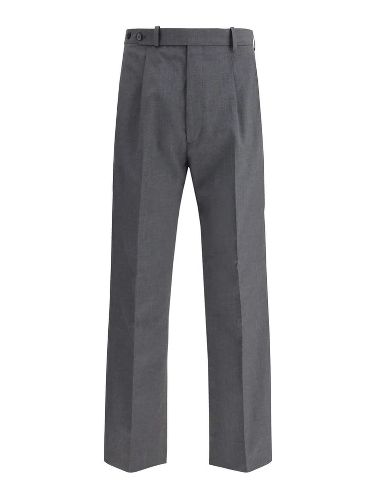 Gray Fleece Wool Dress Pants