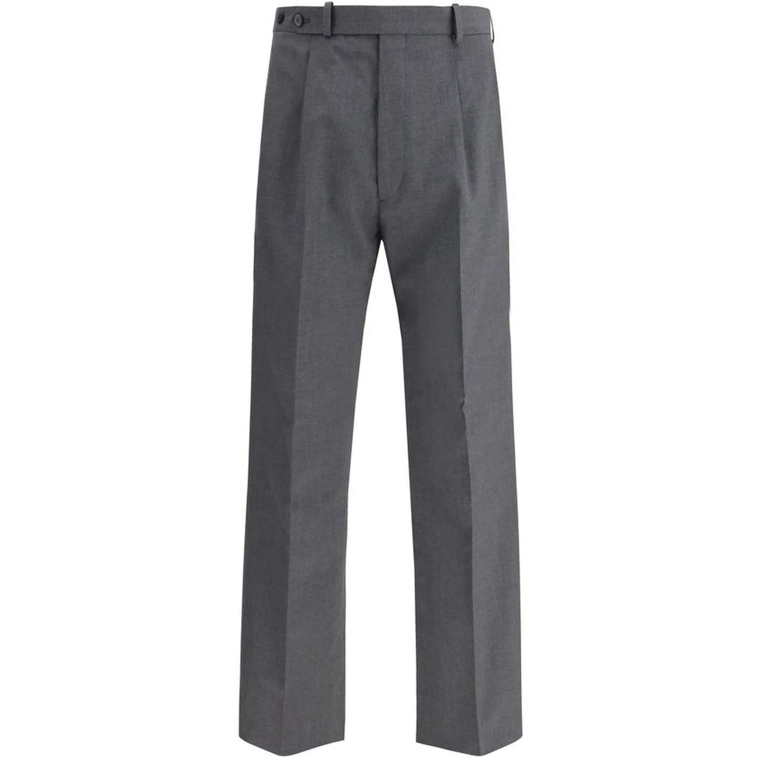 Gray Fleece Wool Dress Pants