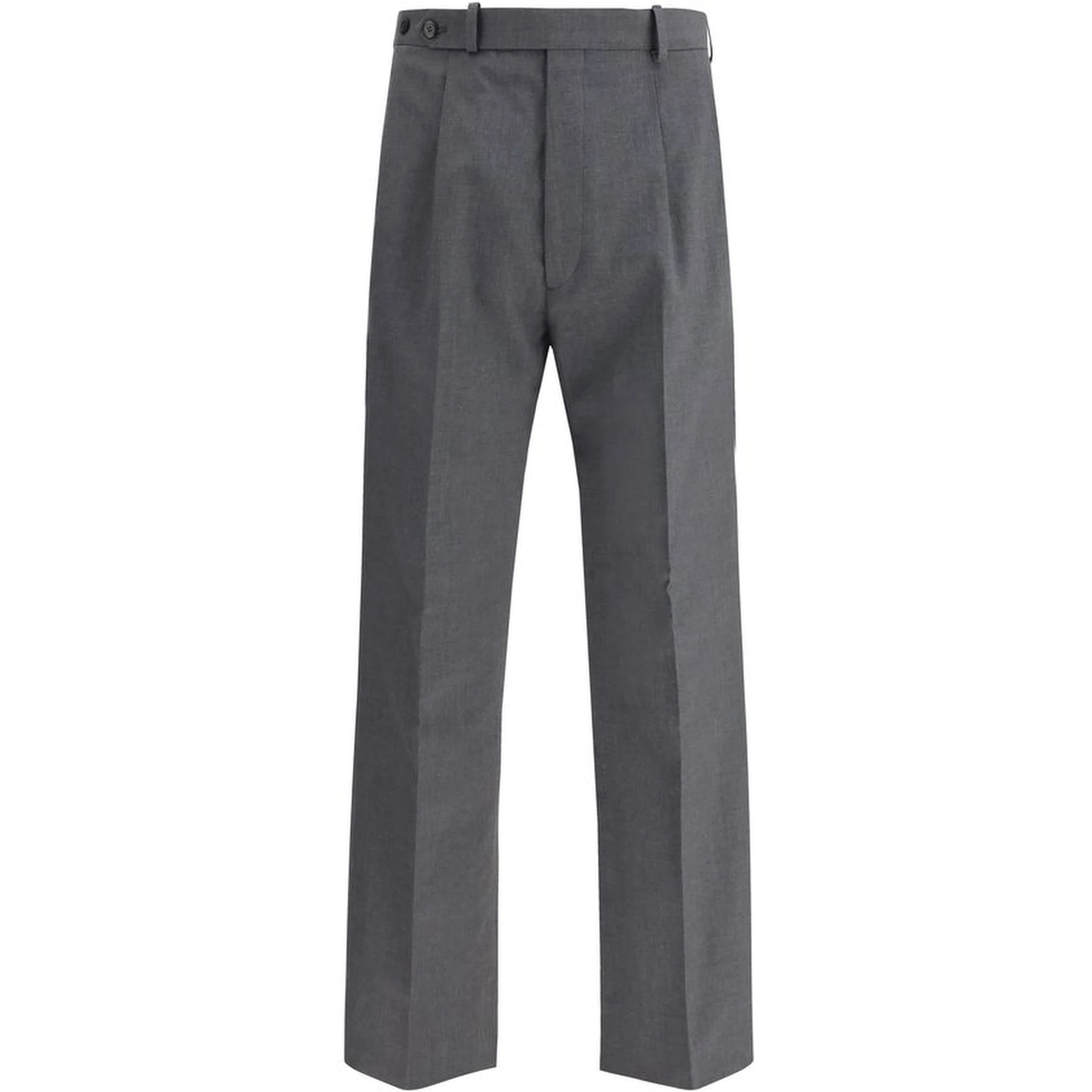 Gray Fleece Wool Dress Pants