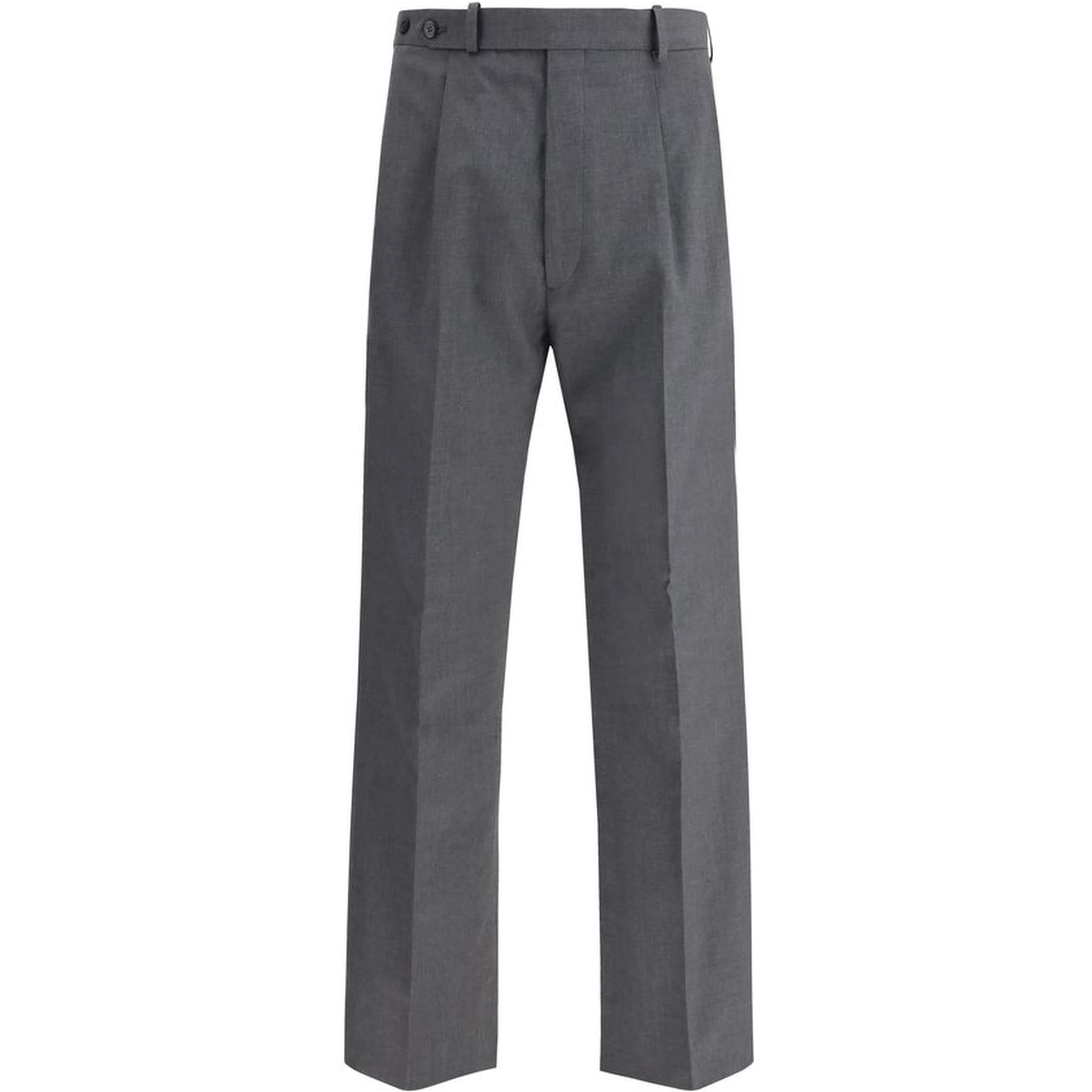 Gray Fleece Wool Dress Pants