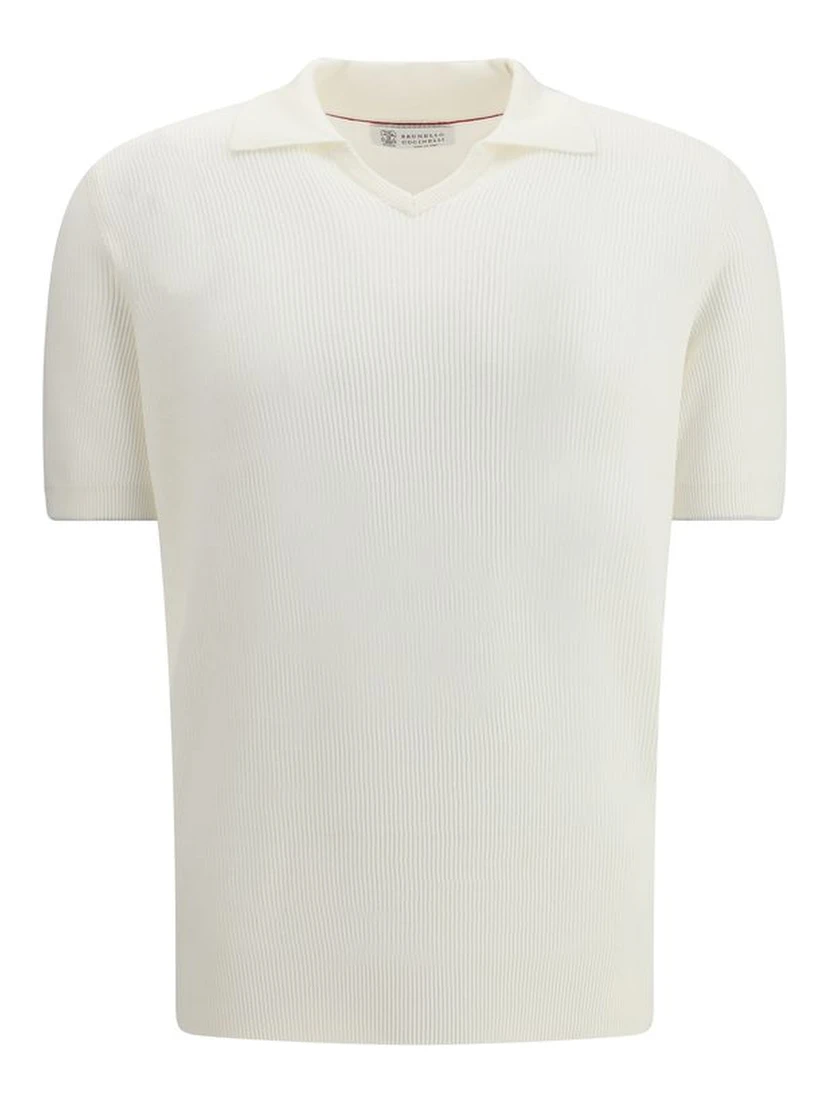 قميص بولو قطني أبيض