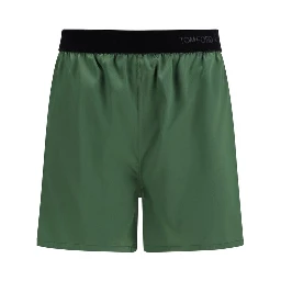 Bicolor Silk Bermuda Shorts