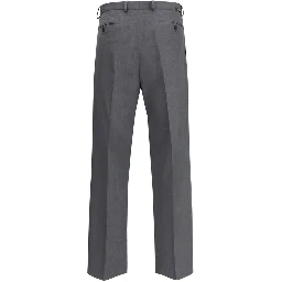 Gray Fleece Wool Dress Pants