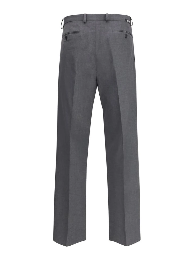 Gray Fleece Wool Dress Pants