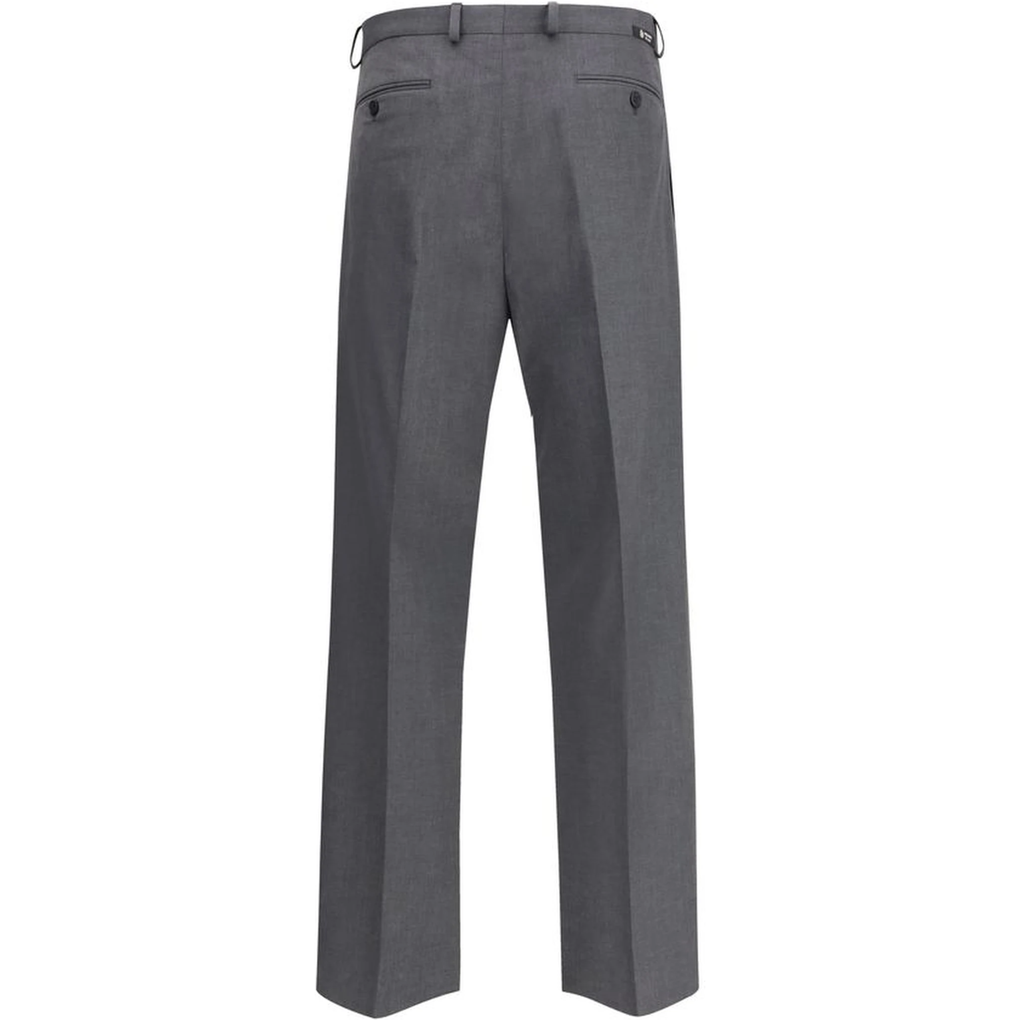 Gray Fleece Wool Dress Pants