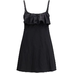 Black Cotton Casual Dress