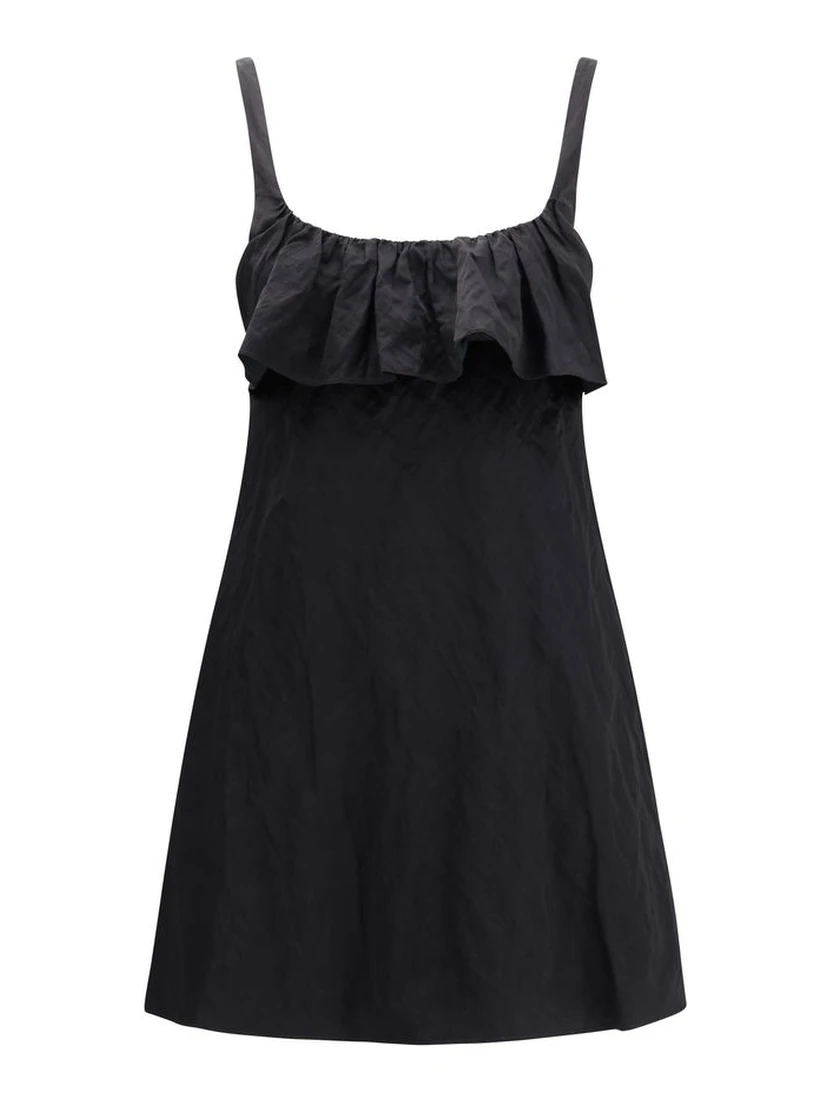 Black Cotton Casual Dress