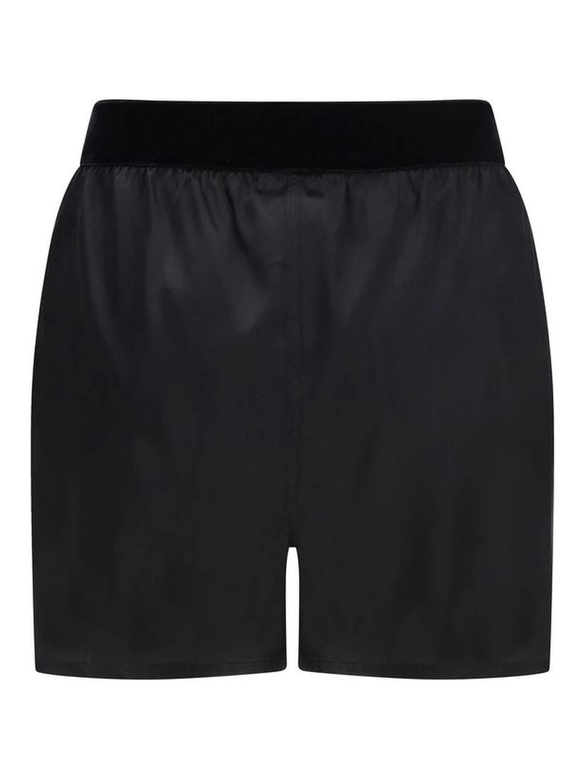 Black Silk Bermuda Shorts