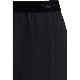 Black Silk Casual Pants
