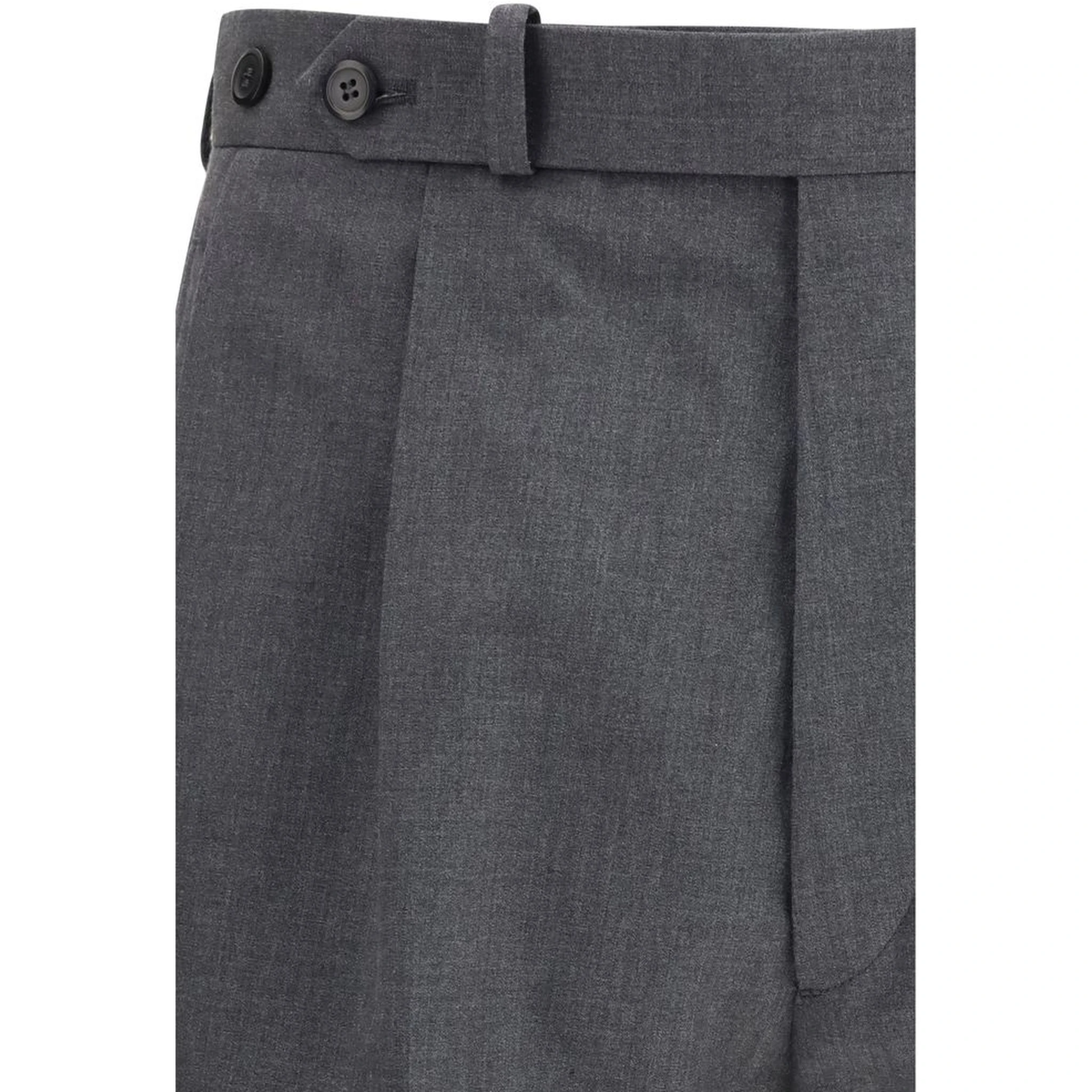 Gray Fleece Wool Dress Pants