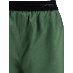 Bicolor Silk Bermuda Shorts