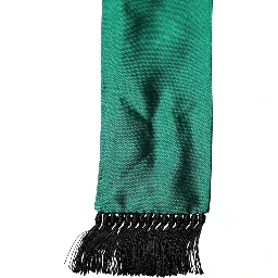 Green Silk Fringes Neck Wrap Foulard Scarf
