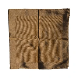 Brown Logo Silk Men Square Handkerchief Scarf