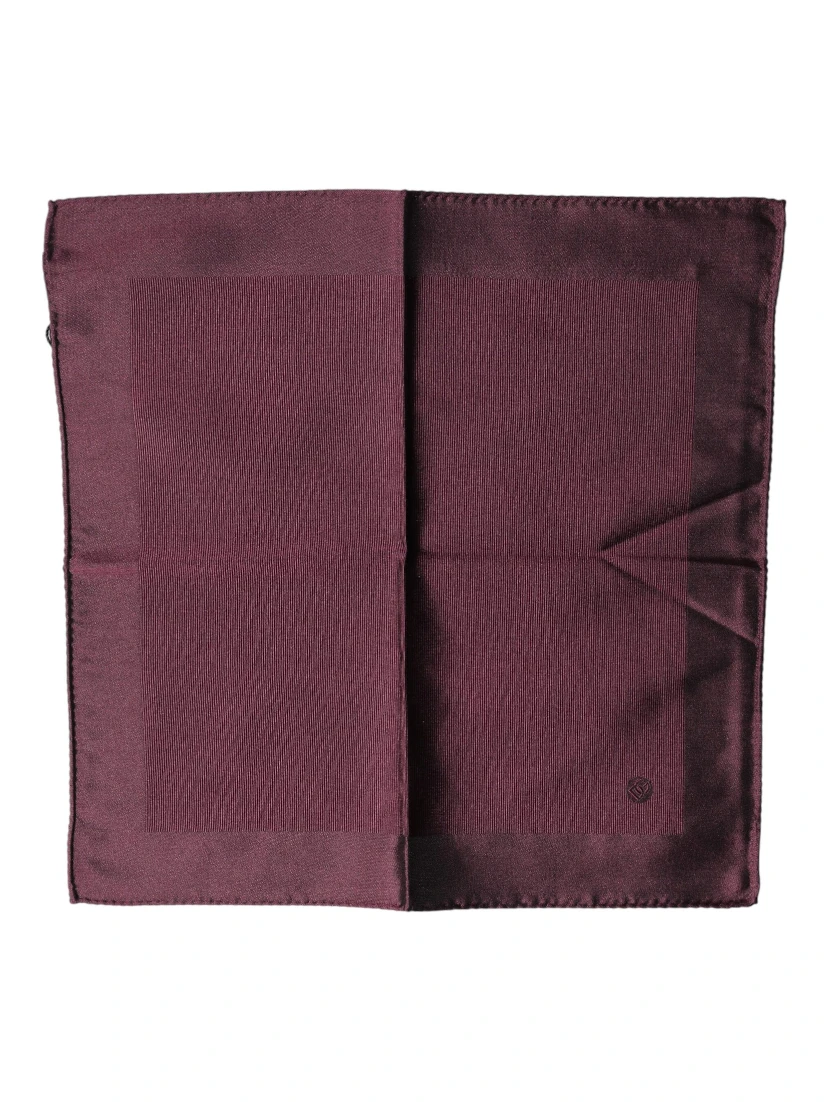 Maroon Logo Silk Square Handkerchief Scarf