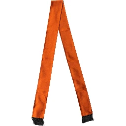 Orange Silk Fringes Neck Wrap Foulard Scarf