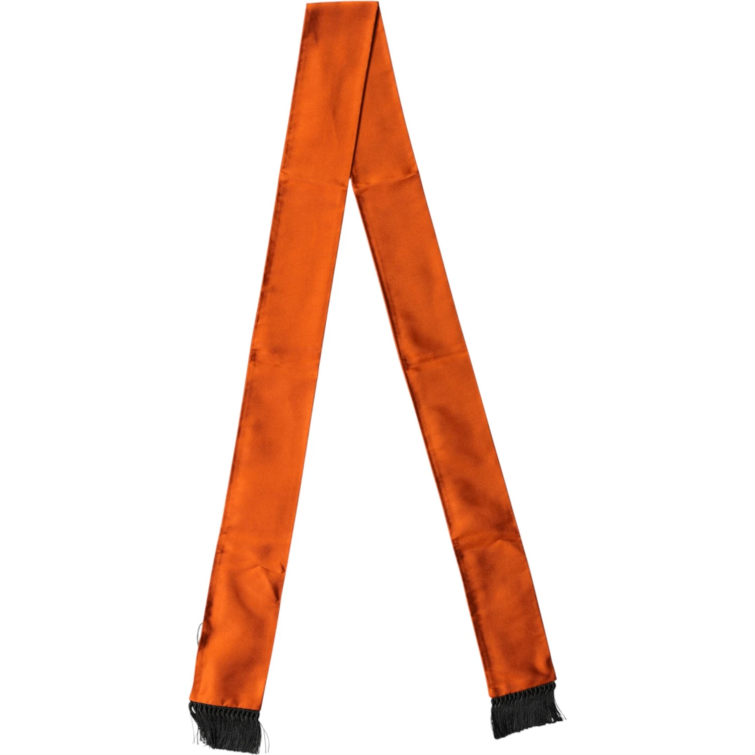 Orange Silk Fringes Neck Wrap Foulard Scarf