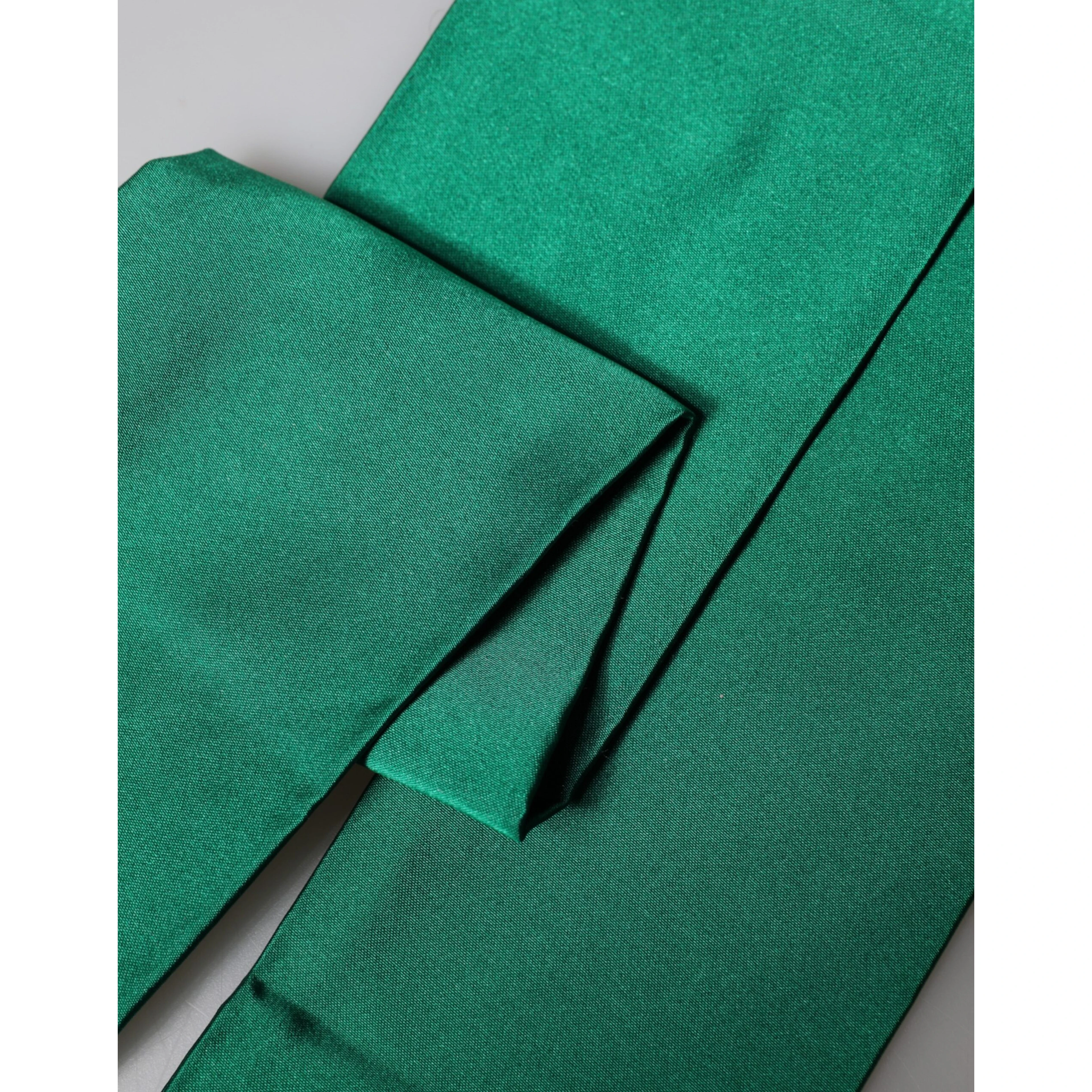 Green Silk Fringes Neck Wrap Foulard Scarf
