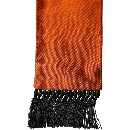 Orange Silk Fringes Neck Wrap Foulard Scarf