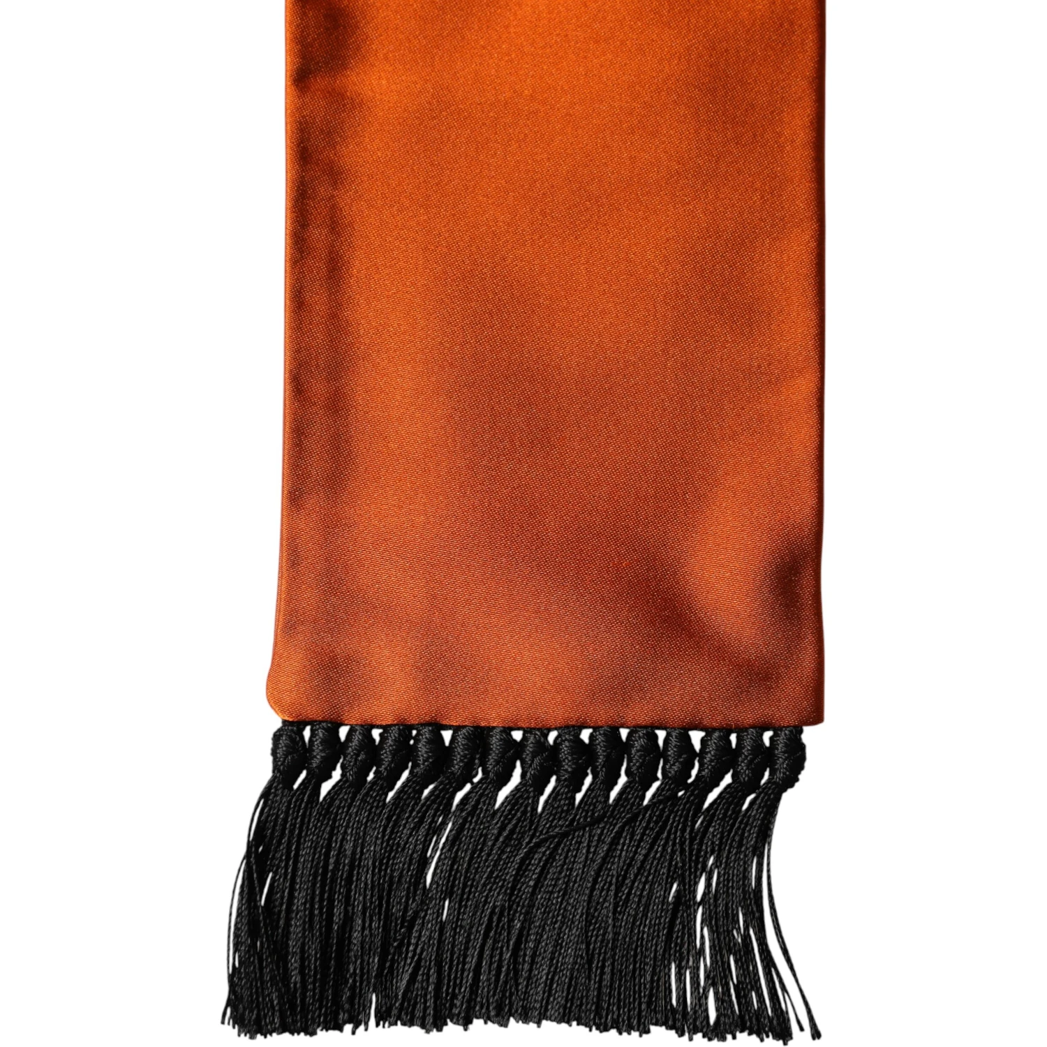 Orange Silk Fringes Neck Wrap Foulard Scarf