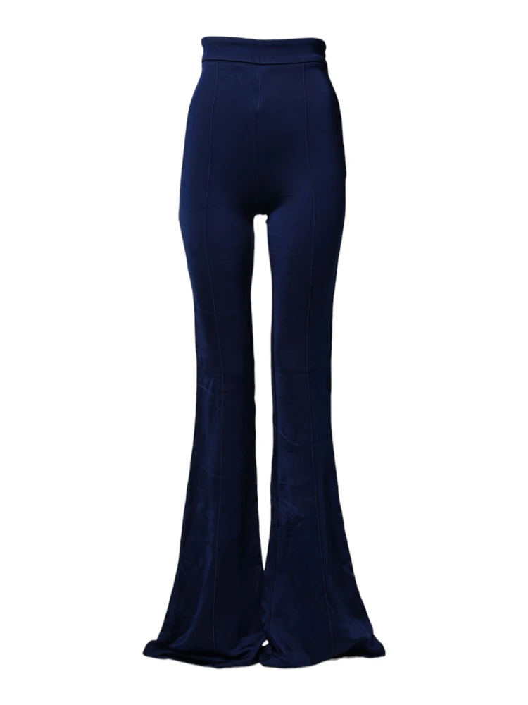 Navy Blue HighWaist Flare Leg Trouser Pants