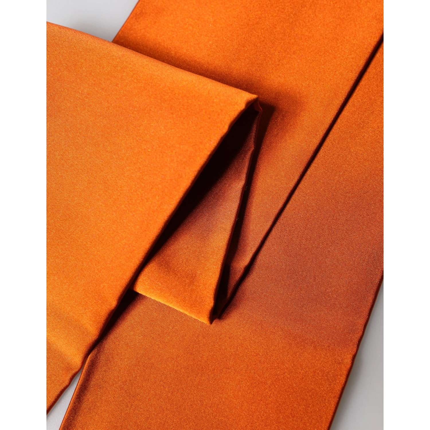 Orange Silk Fringes Neck Wrap Foulard Scarf