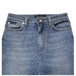 Blue Washed Cotton Skinny Denim Trouser Jeans