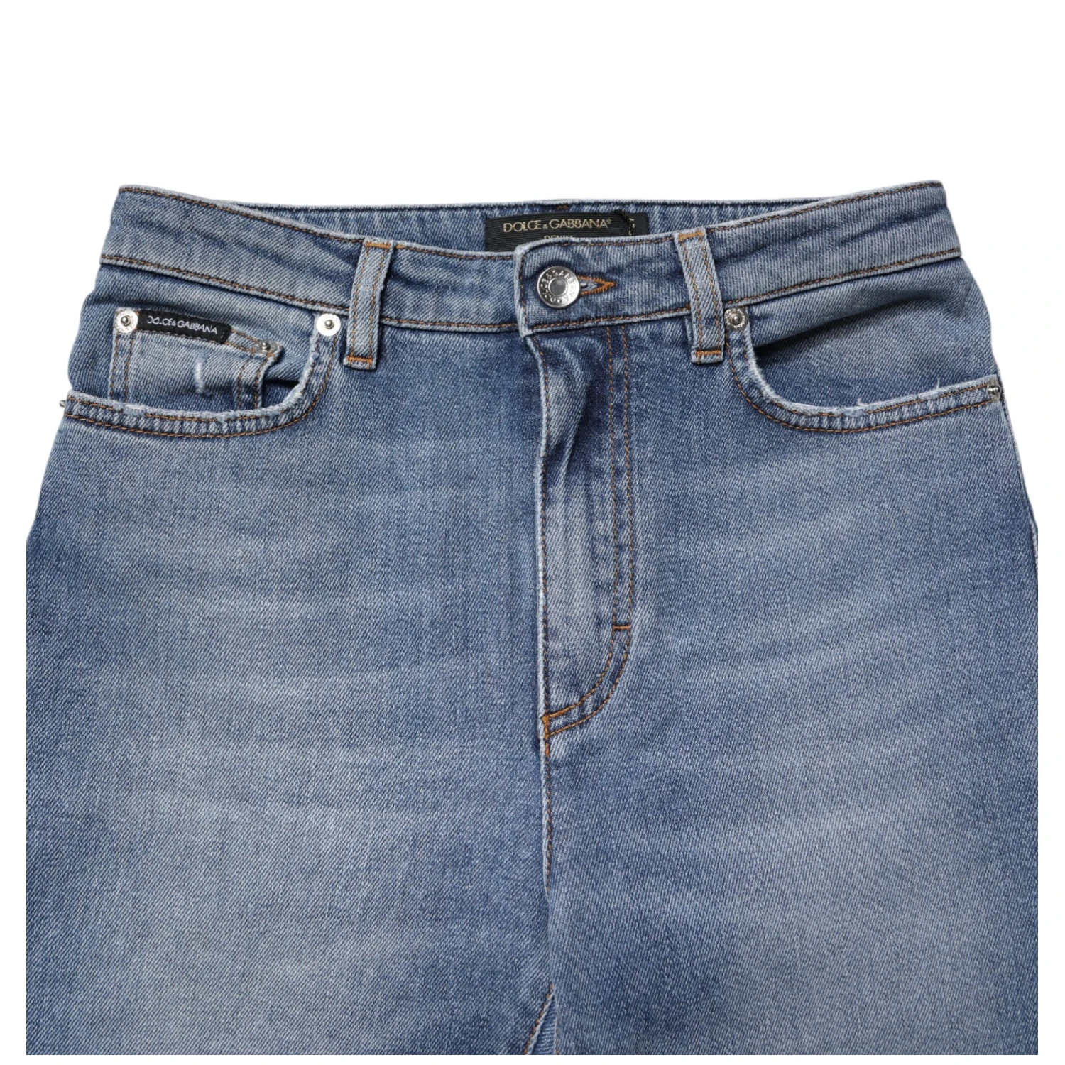 Blue Washed Cotton Skinny Denim Trouser Jeans