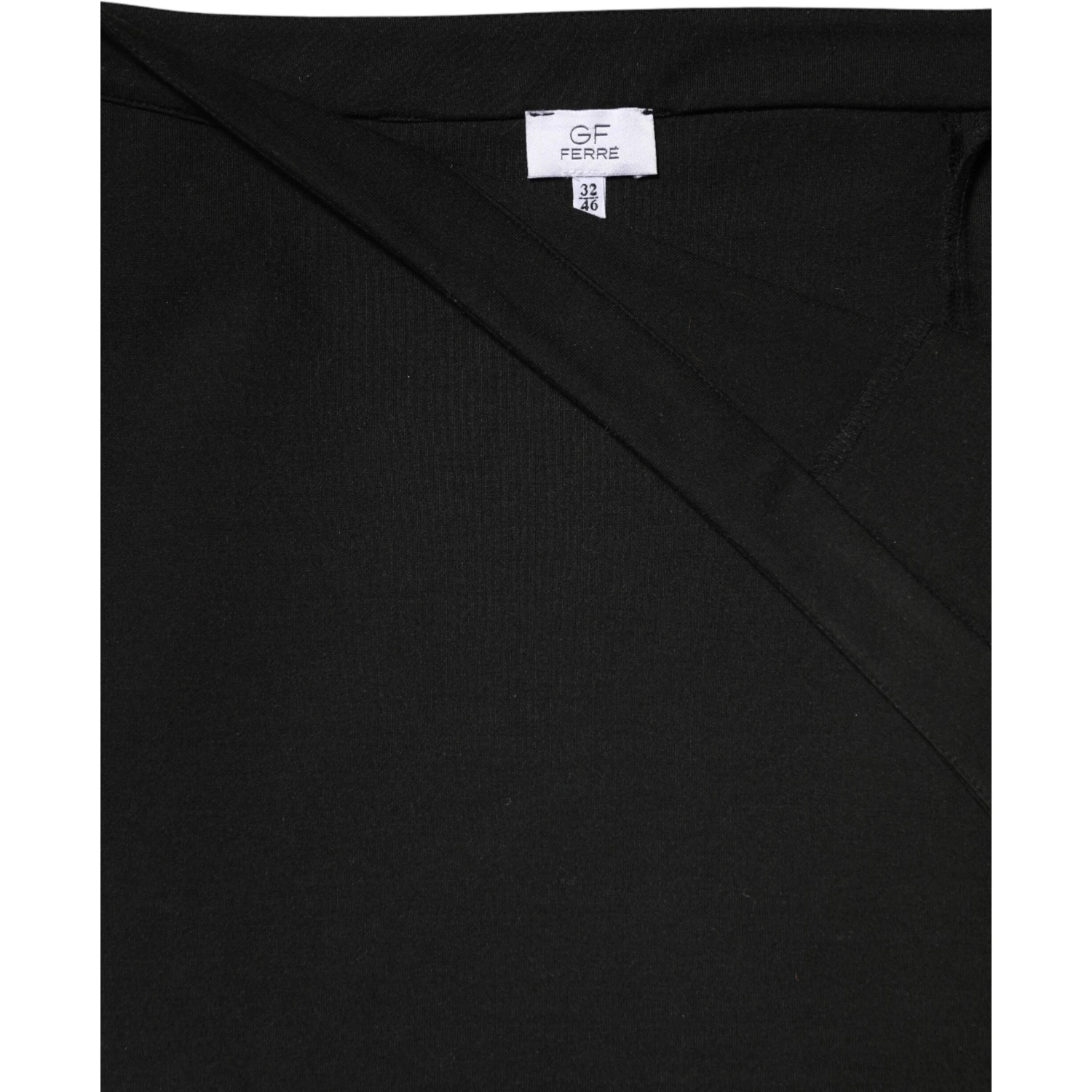 Black Polyester Pencil Cut Knee Length Women Skirt