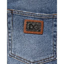 Blue Washed Cotton Skinny Denim Trouser Jeans