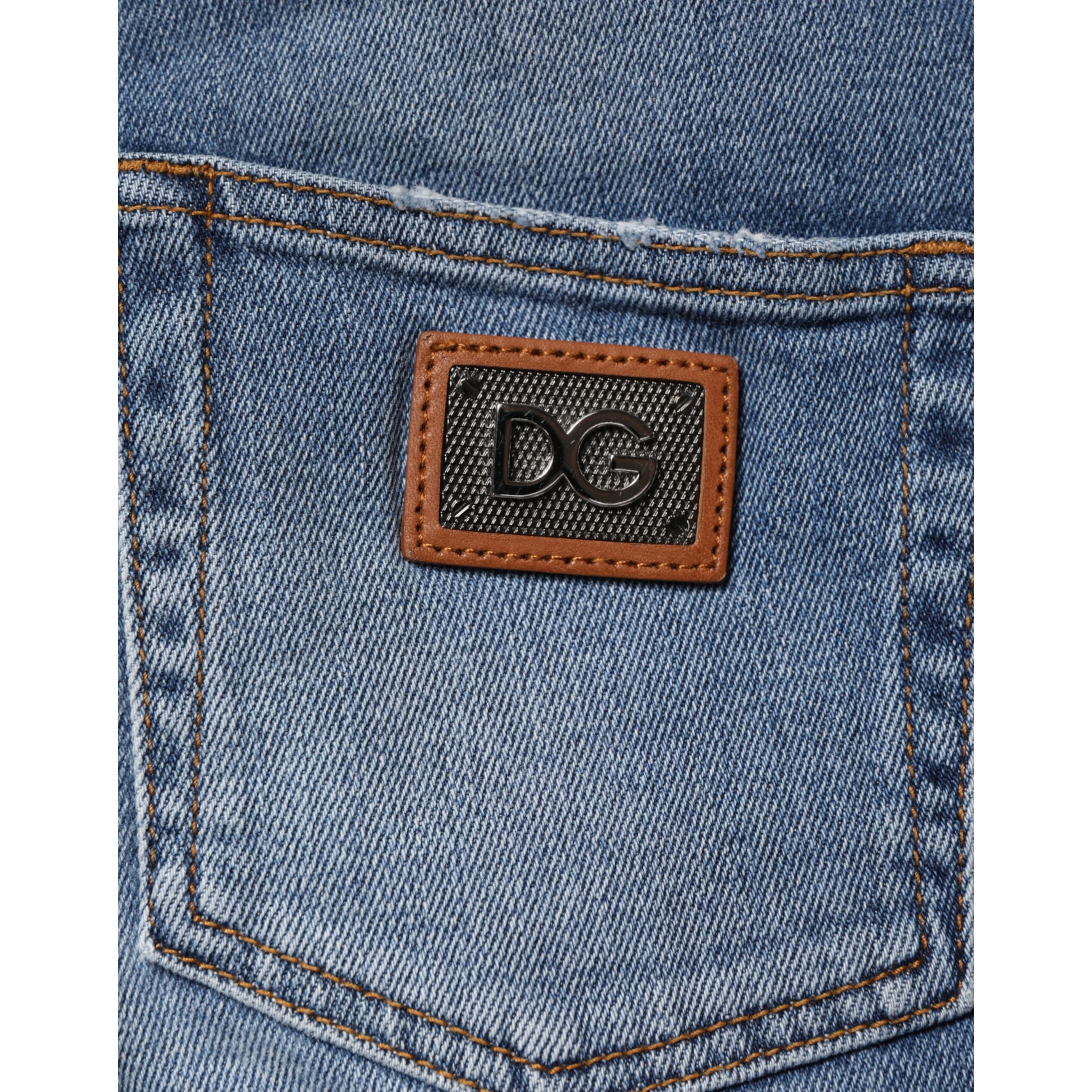 Blue Washed Cotton Skinny Denim Trouser Jeans