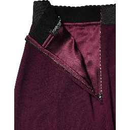 Maroon Mid Waist Pencil Cut Midi Skirt