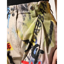 Multicolor Graffiti HighWaist Bermuda Shorts