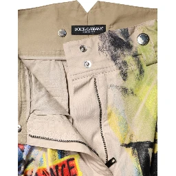 Multicolor Graffiti HighWaist Bermuda Shorts