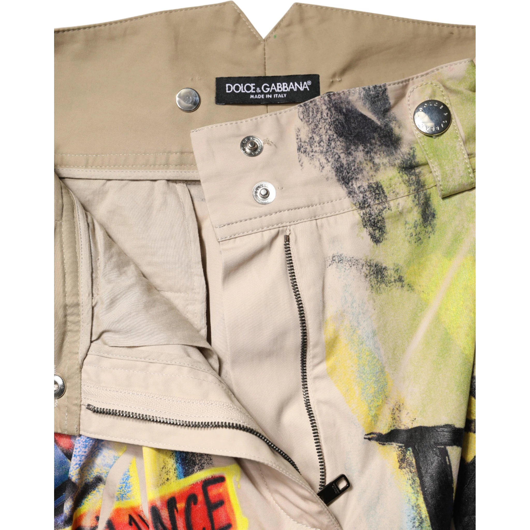 Multicolor Graffiti HighWaist Bermuda Shorts