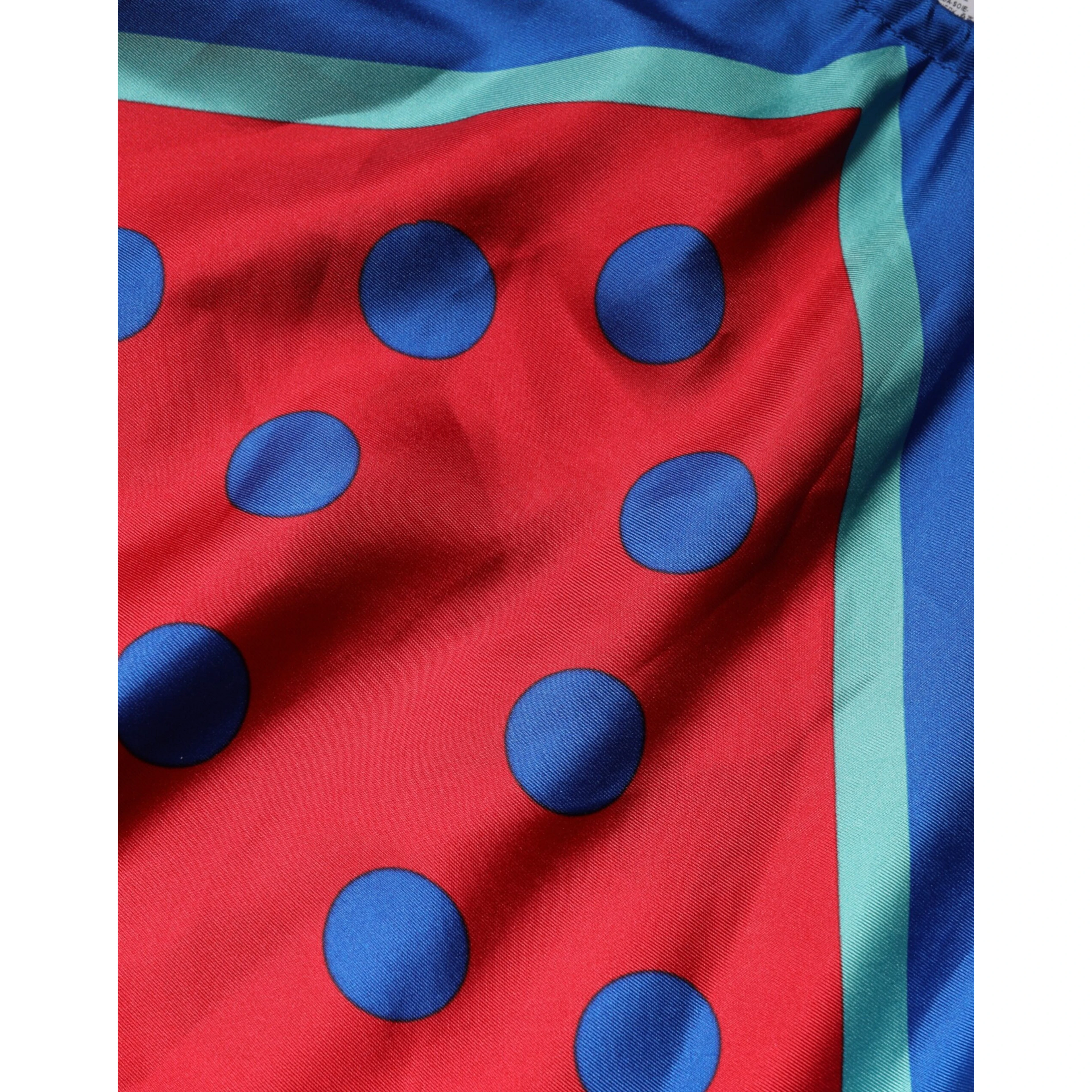 Multicolor Polka Dot Tie Halter Blouse Top
