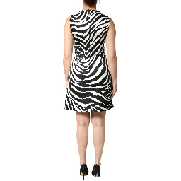 Black White Zebra Sleeveless A-line Dress