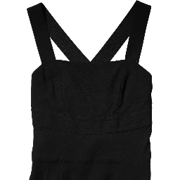 Black Square Neck Sleeveless Midi Dress