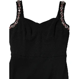 Black Embellished Bodycon Long Gown Dress